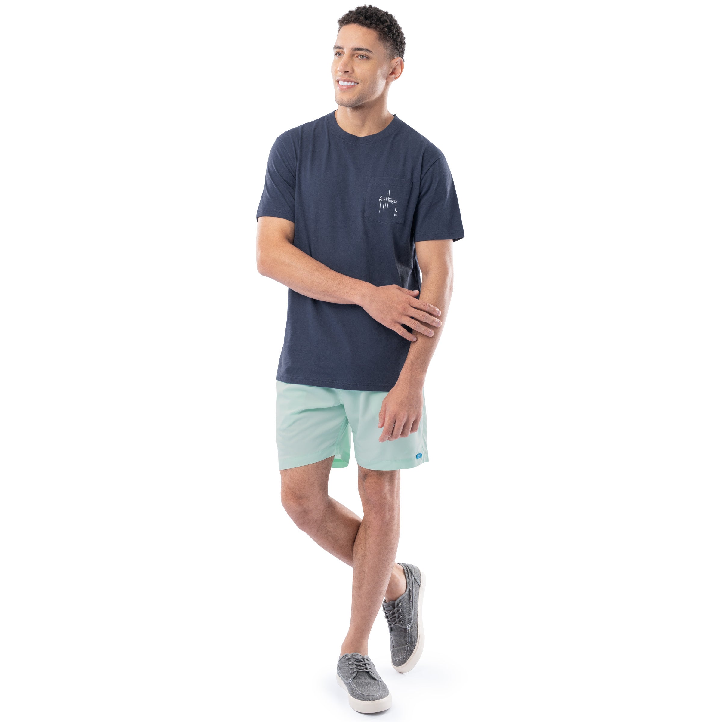 Men's Sketchy Blue Lightweight Pocket Tee