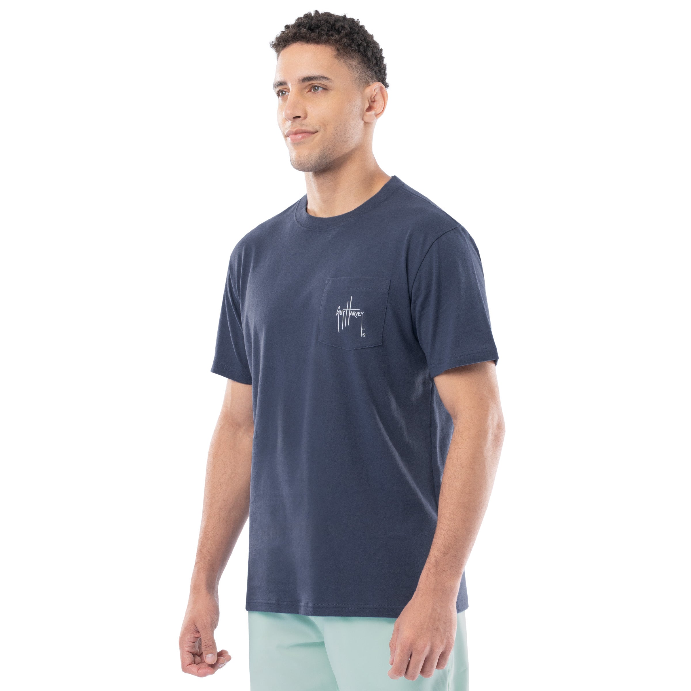 Men's Sketchy Blue Lightweight Pocket Tee