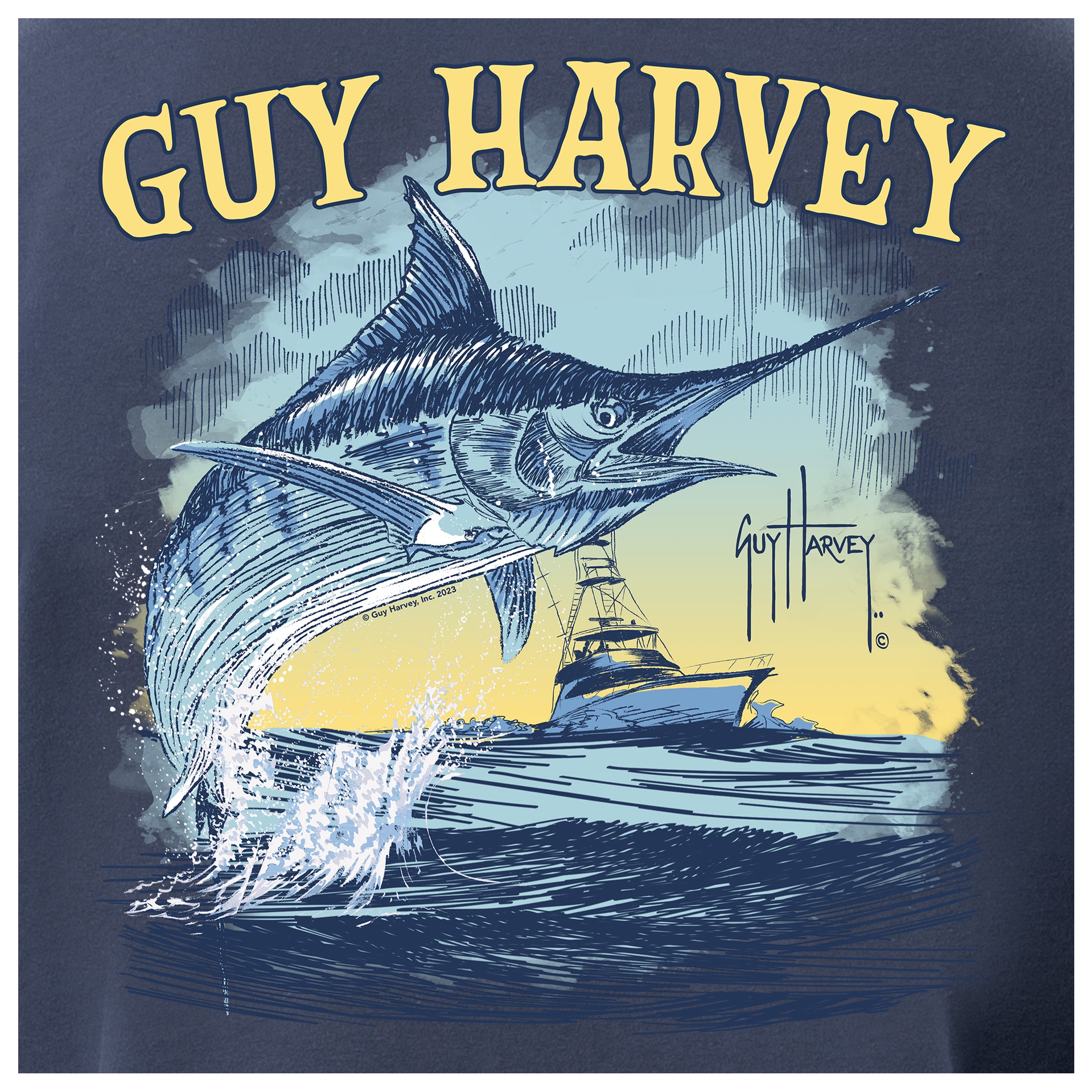 Men's Sketchy Blue Lightweight Pocket Tee