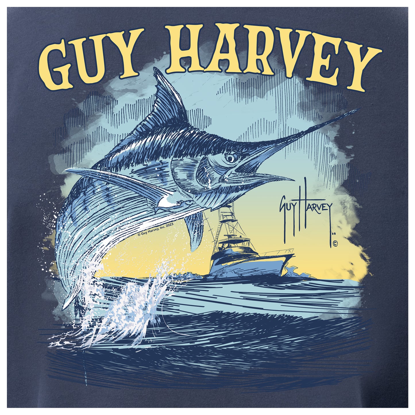 Men's Sketchy Blue Lightweight Pocket Tee