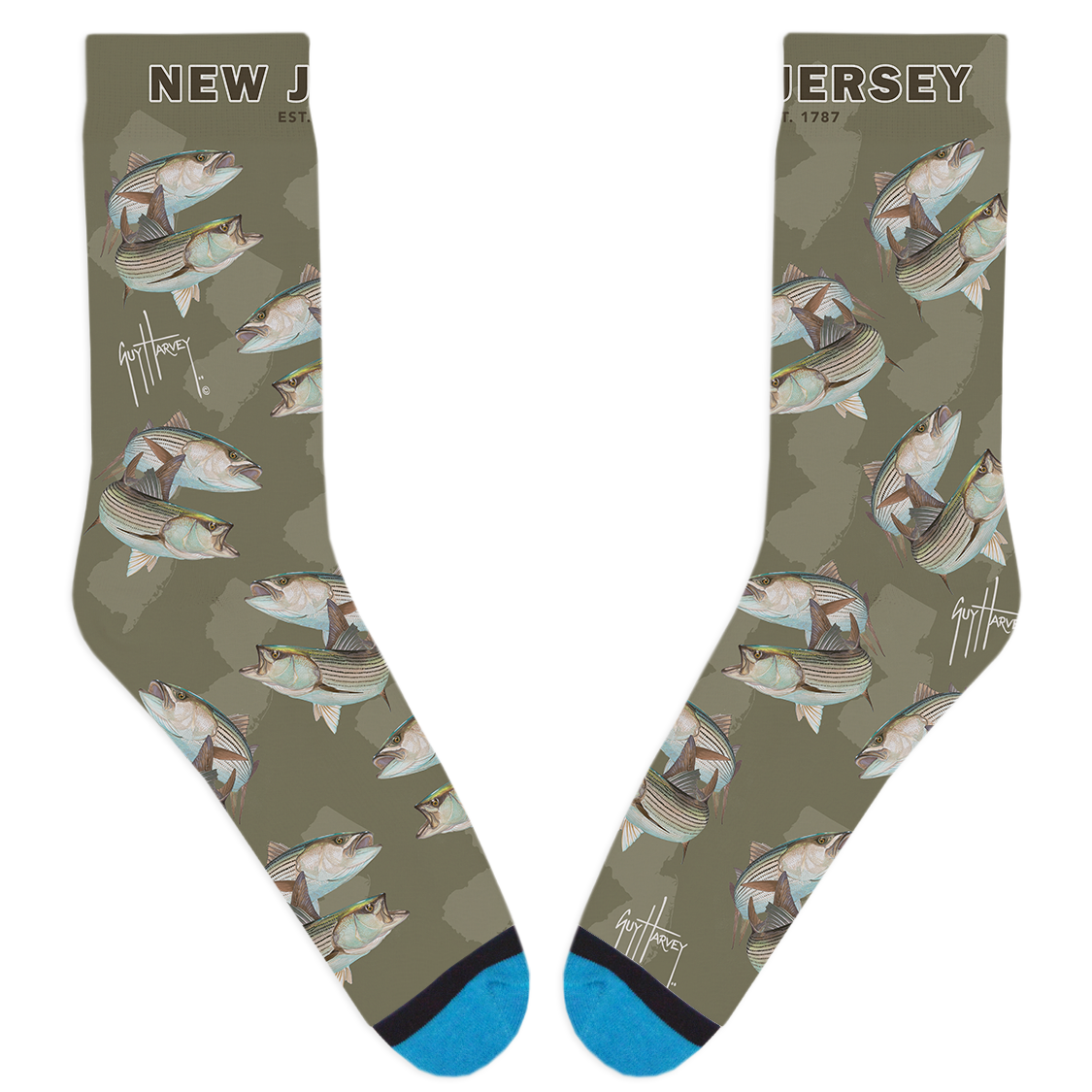 Guy Harvey New Jersey Stripers Socks View 1