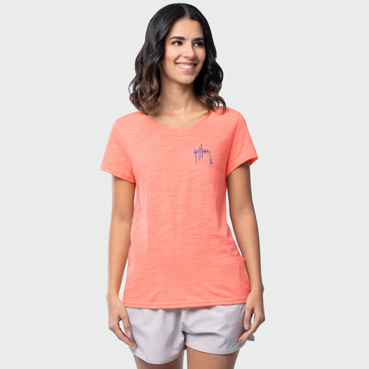 Shoreline V Neck Tee - Summer Vibes