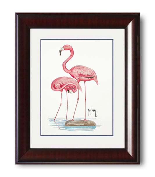 "Two Flamingos" Mini Print