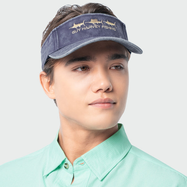 Washed Embroidered Billfish Visor – Guy Harvey