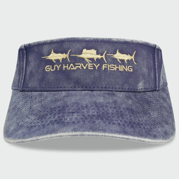GUY HARVEY ガイハーヴェイ フィッシングキャップ Washed Embroidered Billfish Visor – Guy Harvey