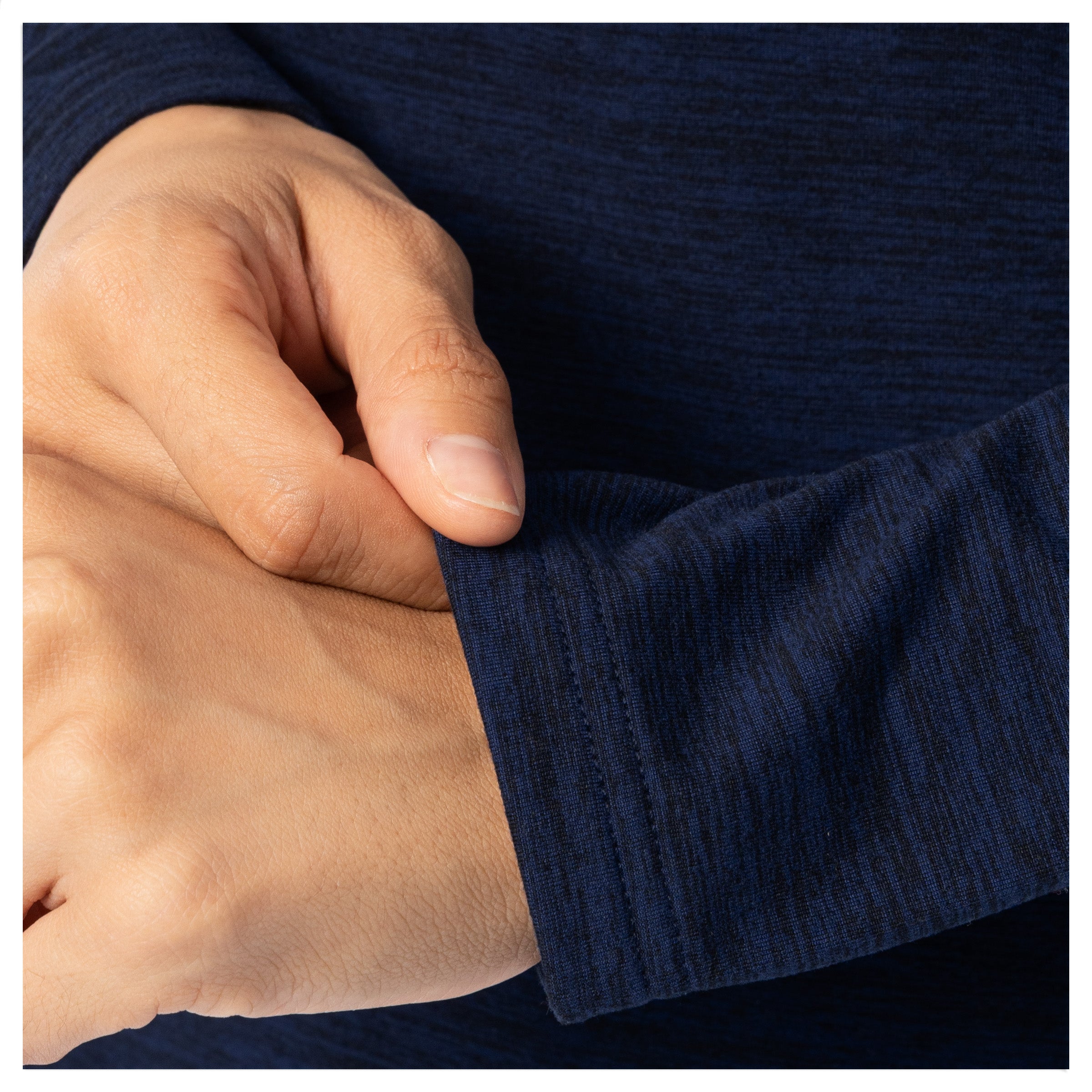 Sleeve cuff detail showing soft brushed fleece texture