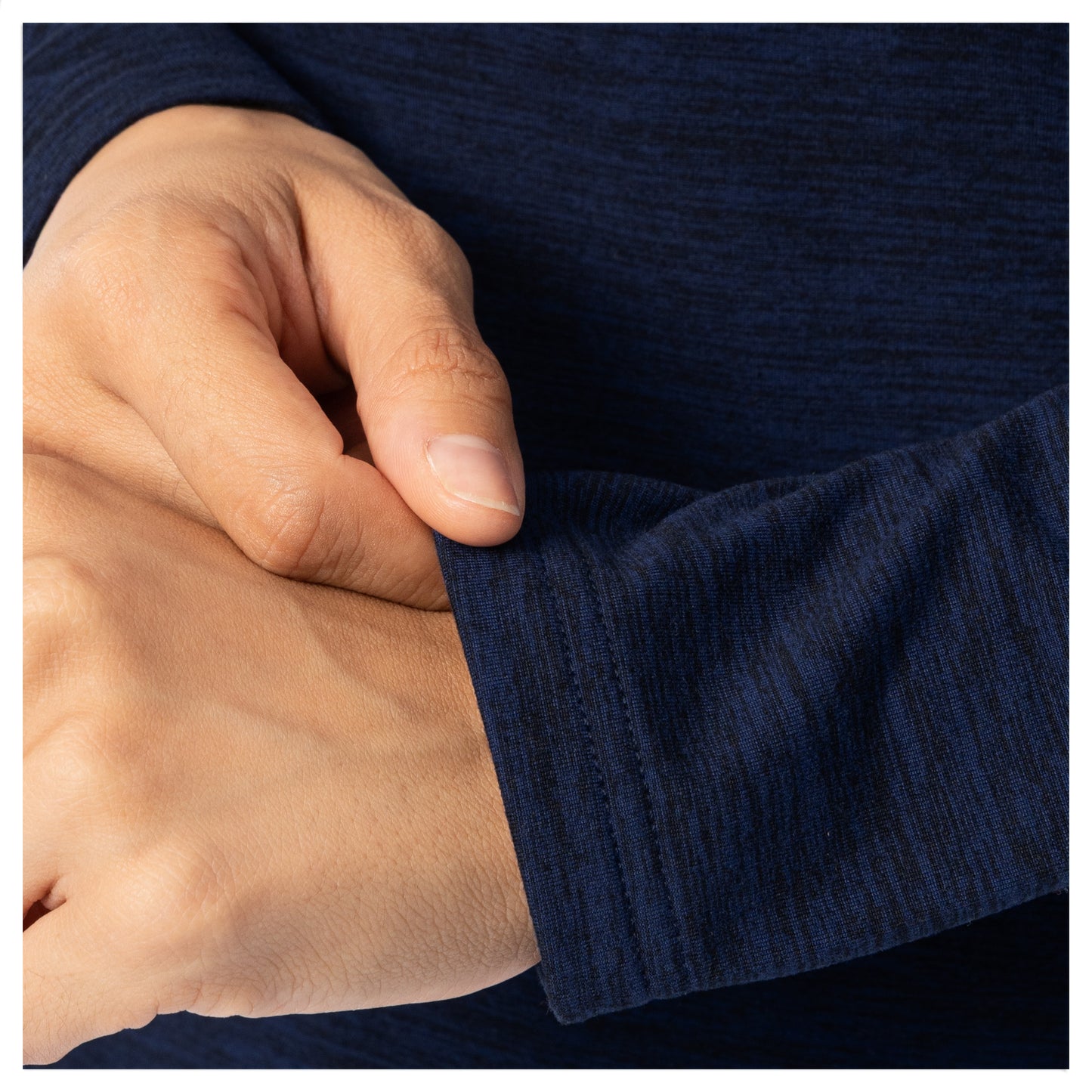 Sleeve cuff detail showing soft brushed fleece texture