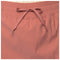 Close-up of dusty rose drawstring fishing skorts showing the elastic waistband and matching drawstring tie.