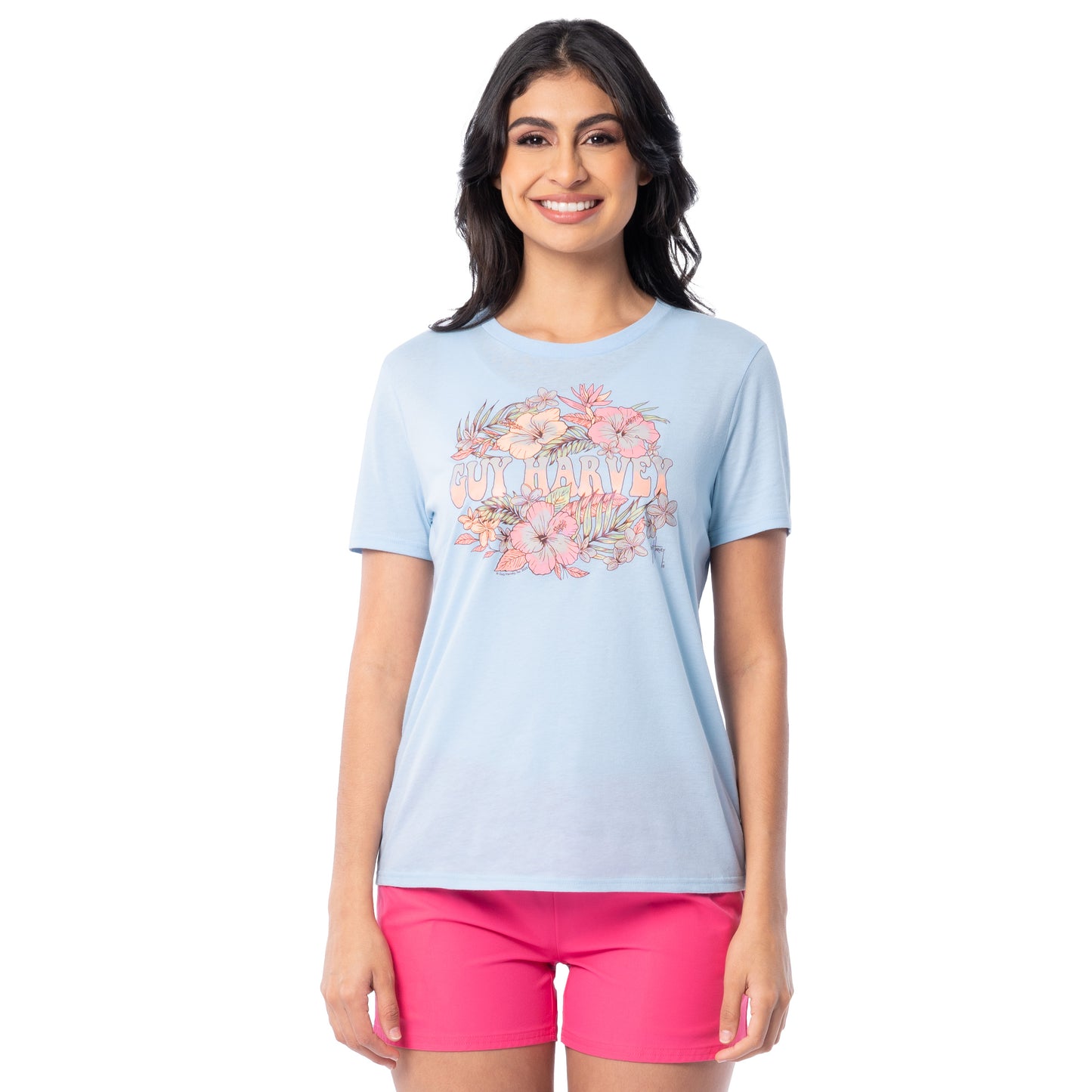 Women's Flower Art Lightweight Crew Neck T-Shirt