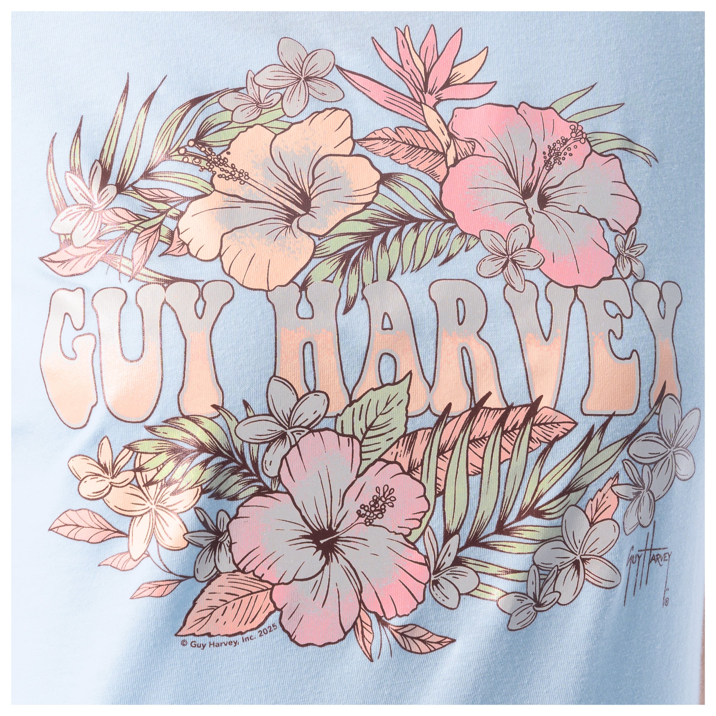 Women's Flower Art Lightweight Crew Neck T-Shirt