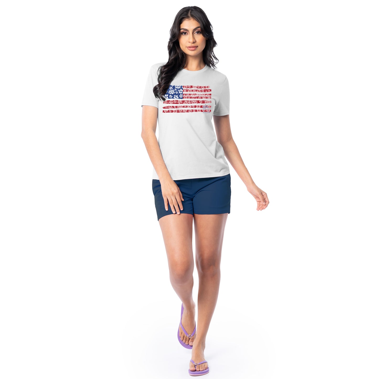 Women's Flower Floral Lightweight Crew Neck T-Shirt