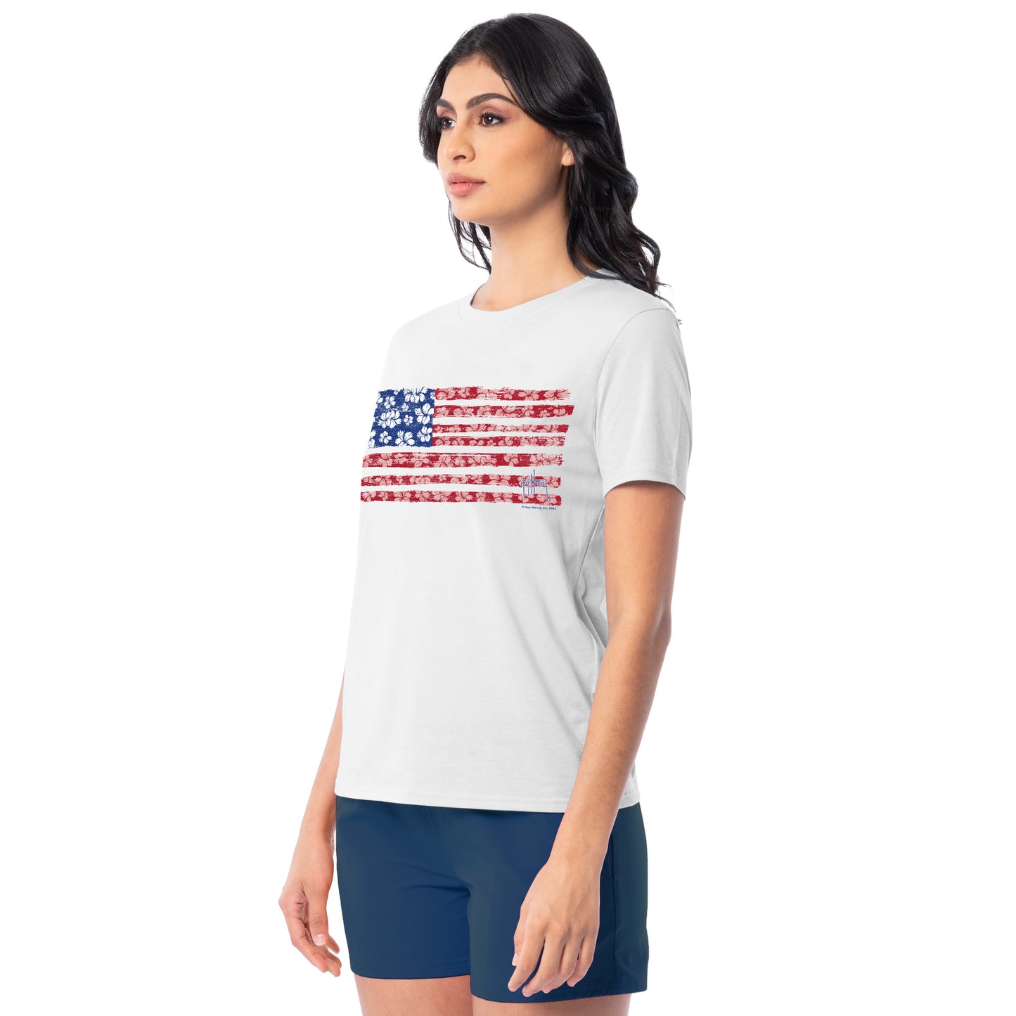 Women's Flower Floral Lightweight Crew Neck T-Shirt