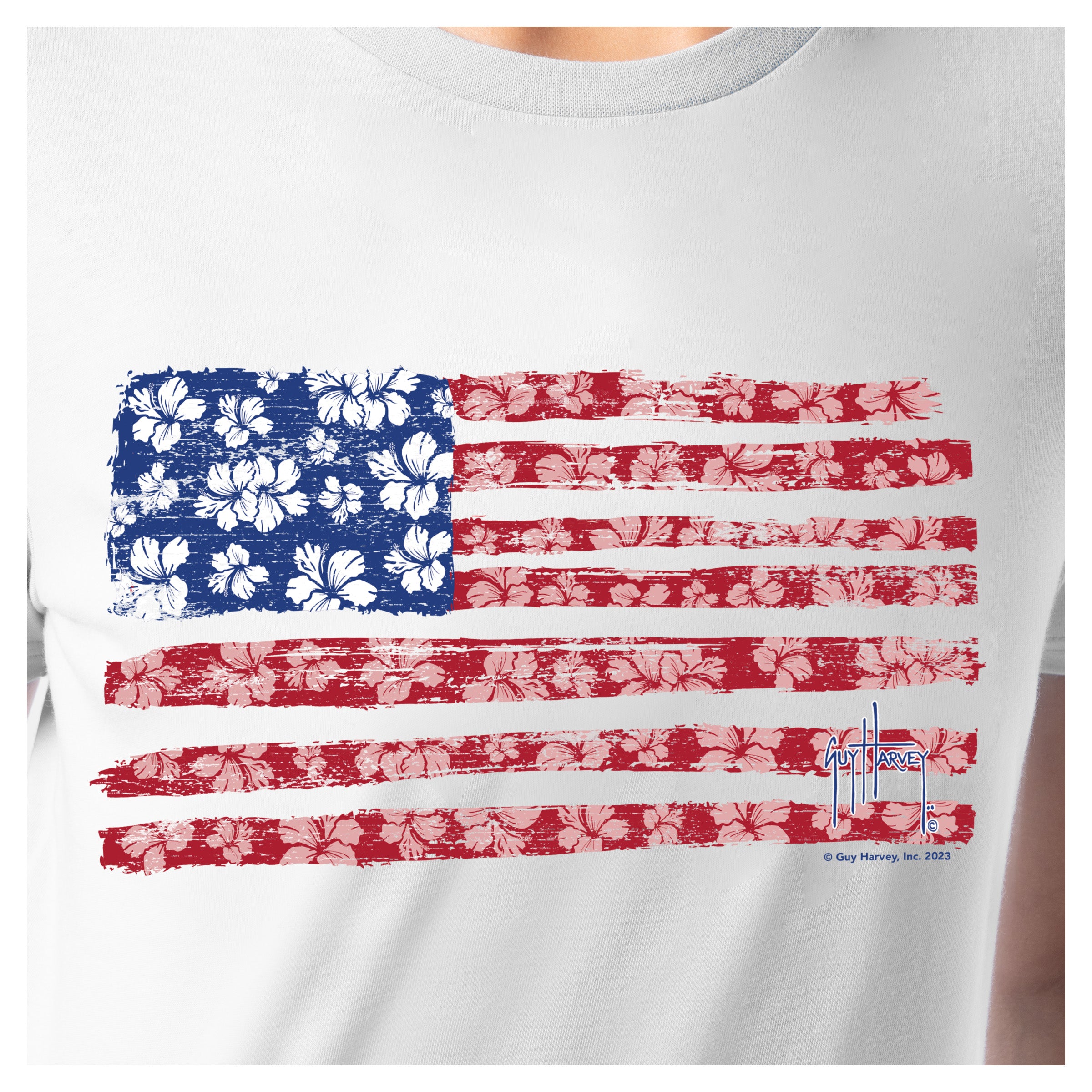 Women's Flower Floral Lightweight Crew Neck T-Shirt