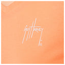 Close-up of left chest Guy Harvey signature logo on Women’s Circle Marlin V-Neck T-Shirt