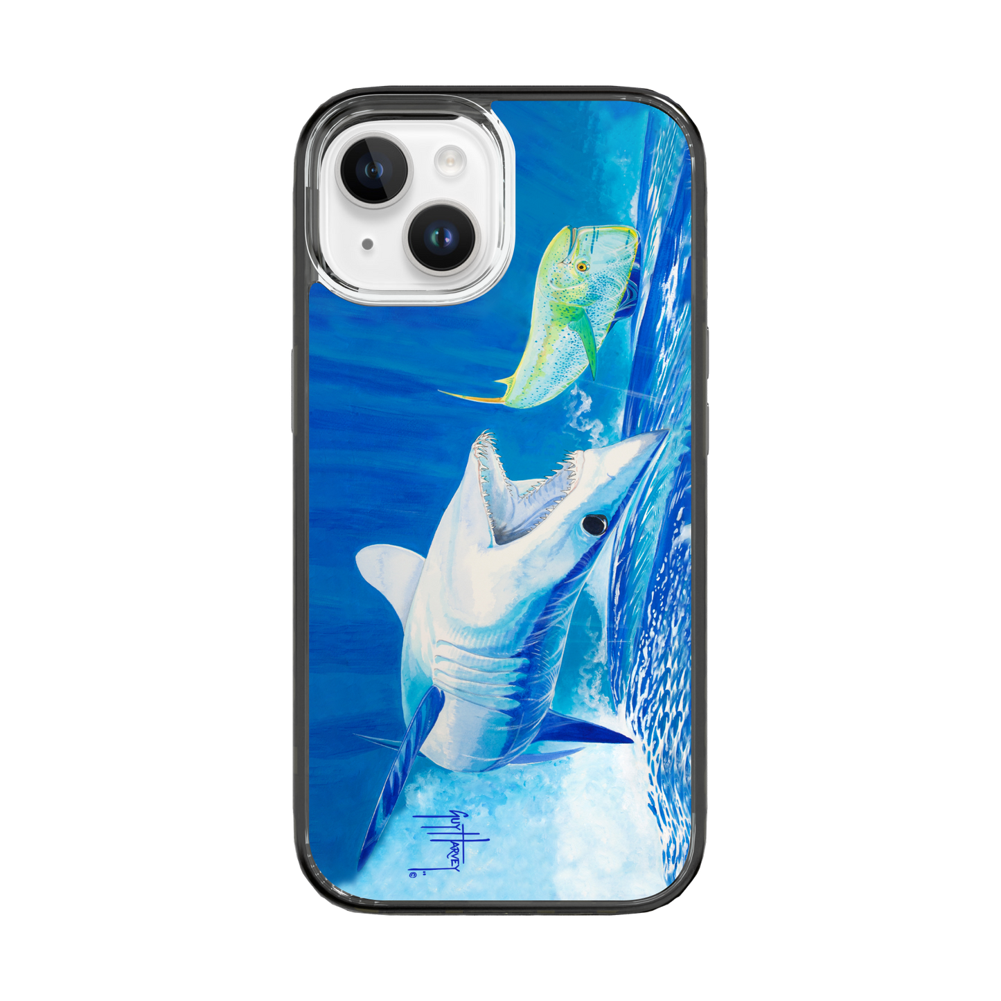 Guy Harvey | iPhone 15 Models Magnitude Bull Hunter Phone Case iPhone 15 Pro Max, Bermuda Blue