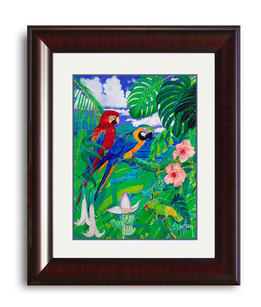 "Tropical Parrots" Grande Mini Print