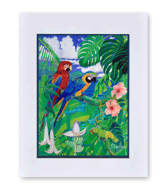 "Tropical Parrots" Grande Mini Print