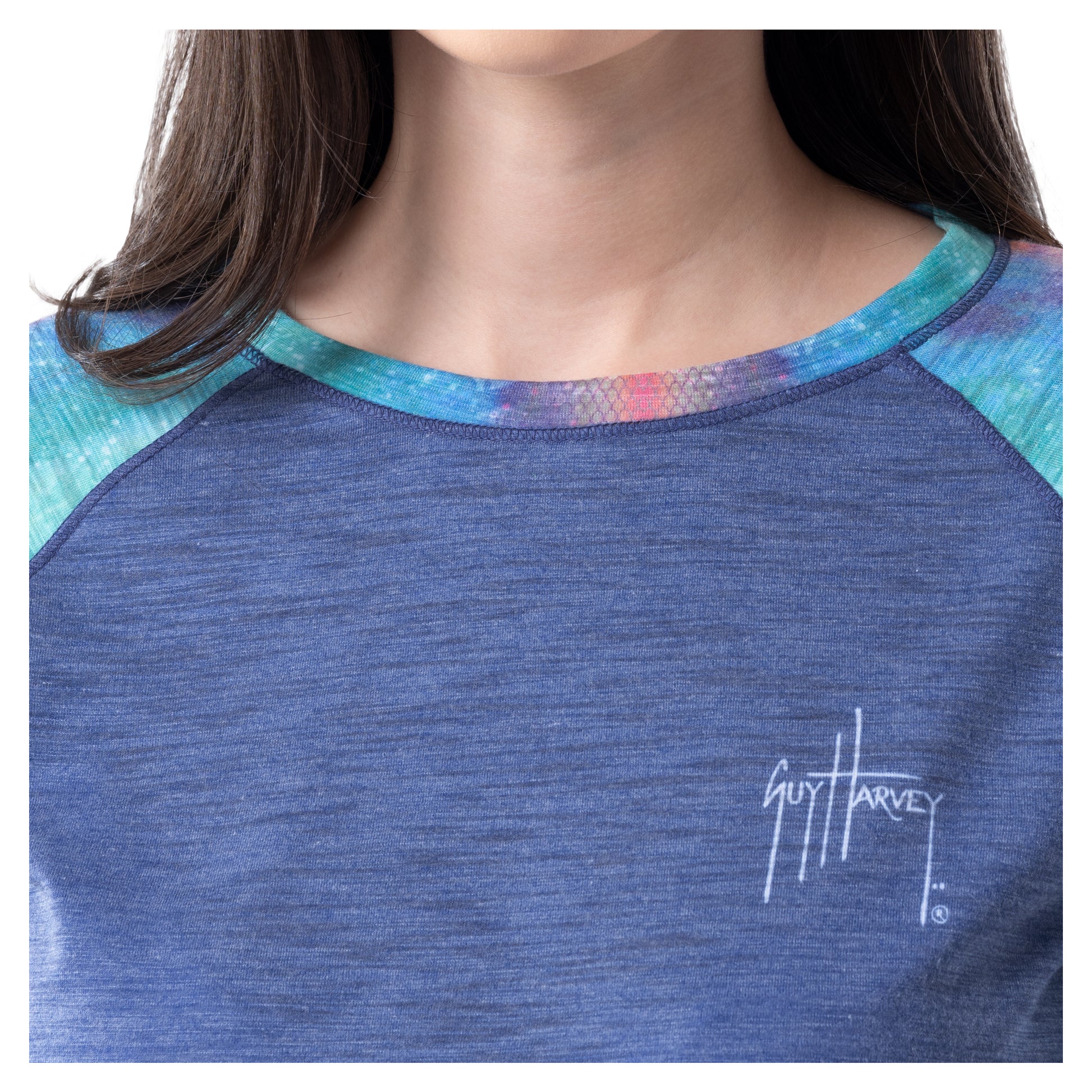 Ladies Mahi Scribble Long Sleeve Poly/Rayon Slub Top View 5