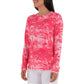 Ladies Saltwater All Over Long Sleeve Pink Sun Protection Top View 5