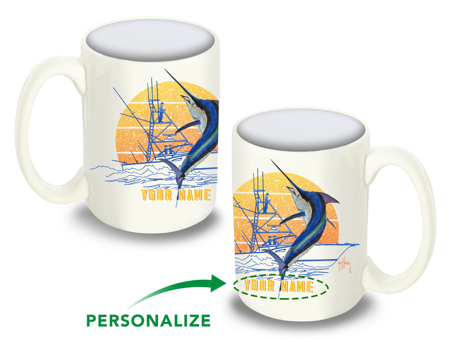 Custom Marlin Boat Coffee Mug – Guy Harvey
