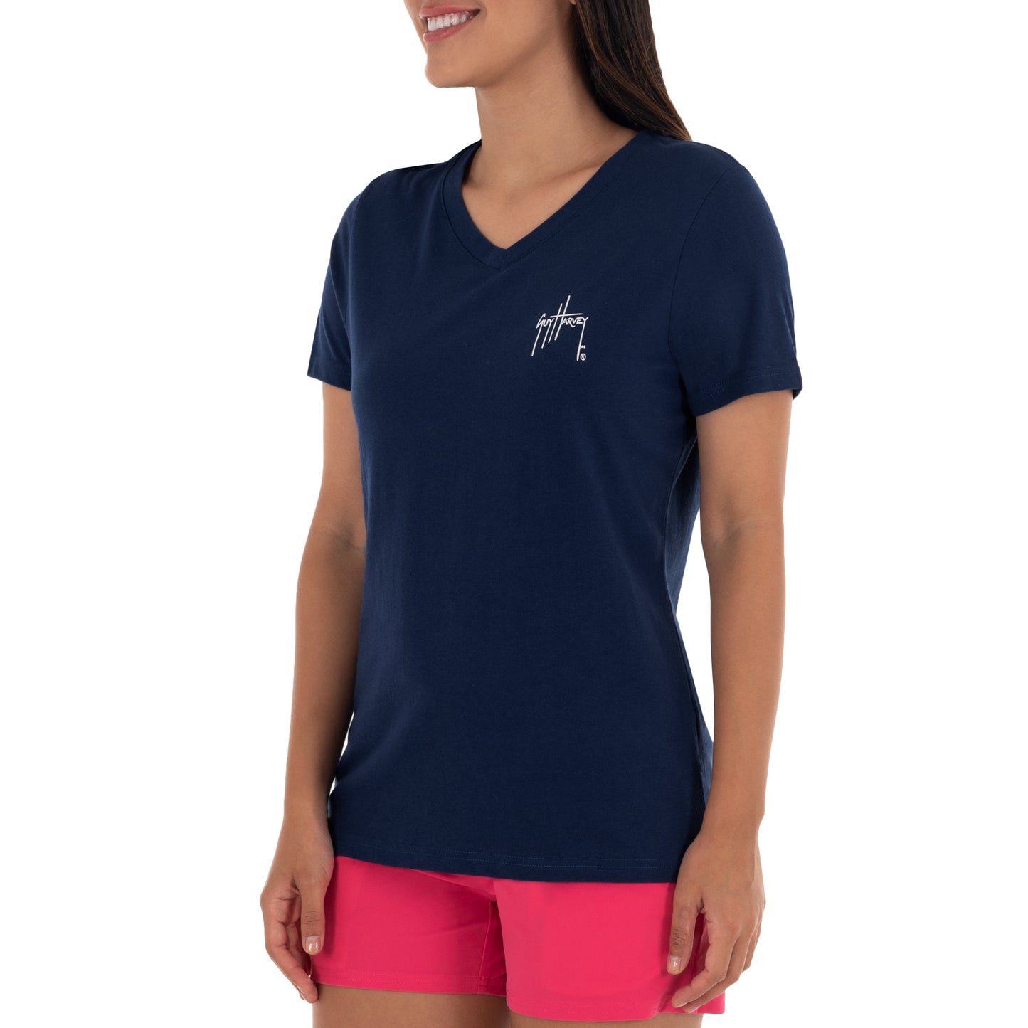 Ladies Mahi Scribble Short Sleeve Navy T-Shirt View 7