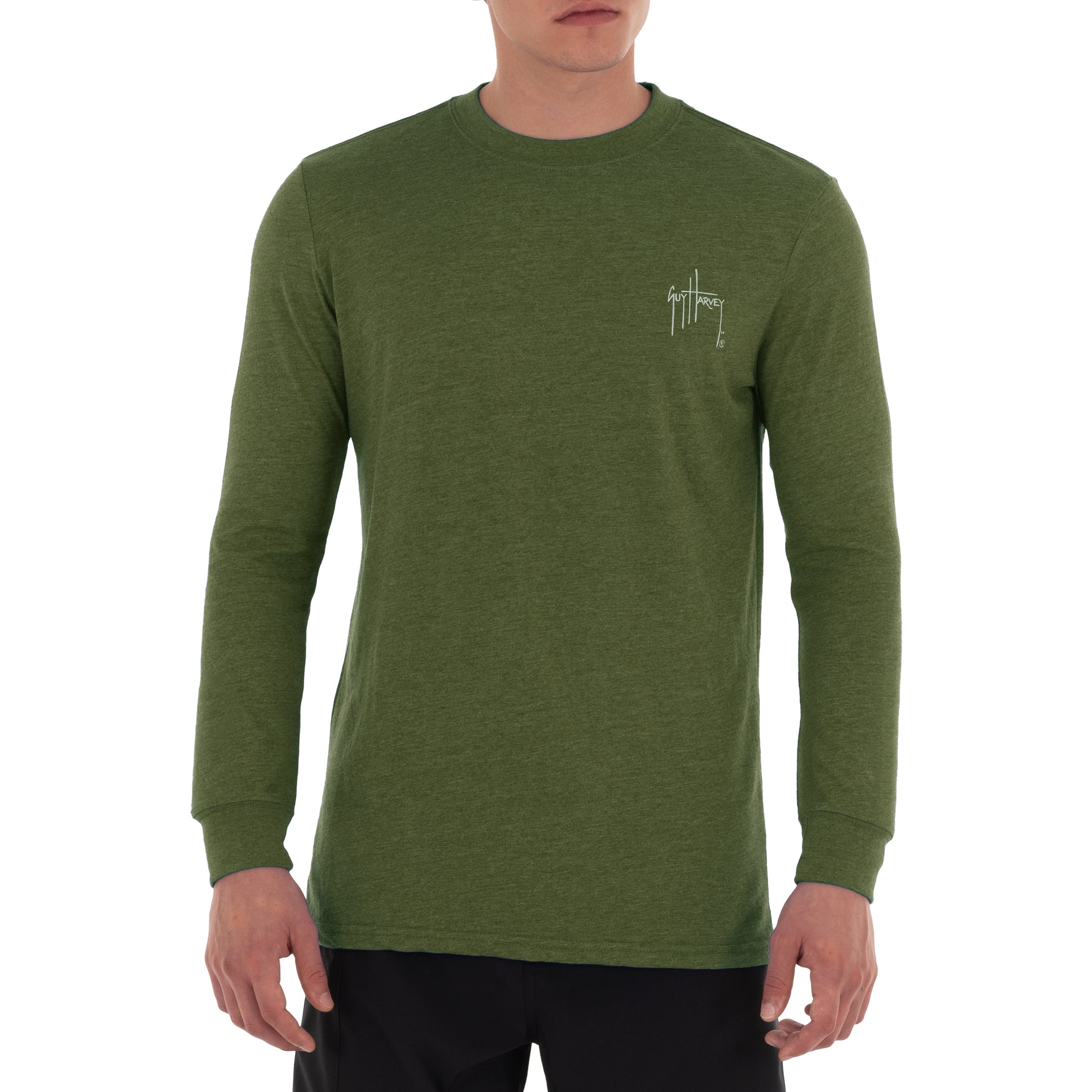 Men's Barrel Logo Long Sleeve Green T Shirt View 2