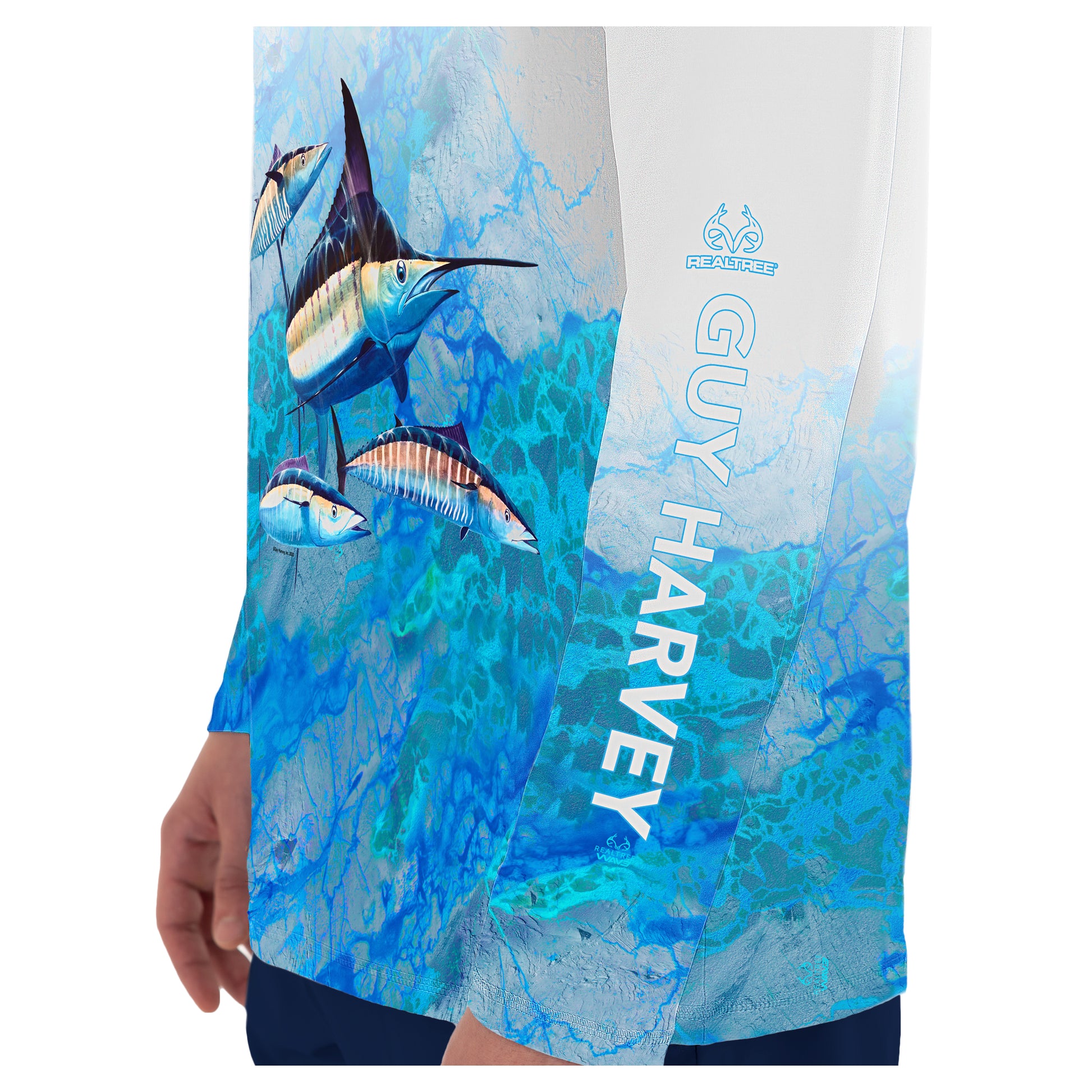 Men's Filtered Light Marlin Realtree Long Sleeve Performance T-Shirt View 3