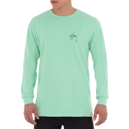 Men's Dorado Inside Flip Long Sleeve Green T-Shirt View 2