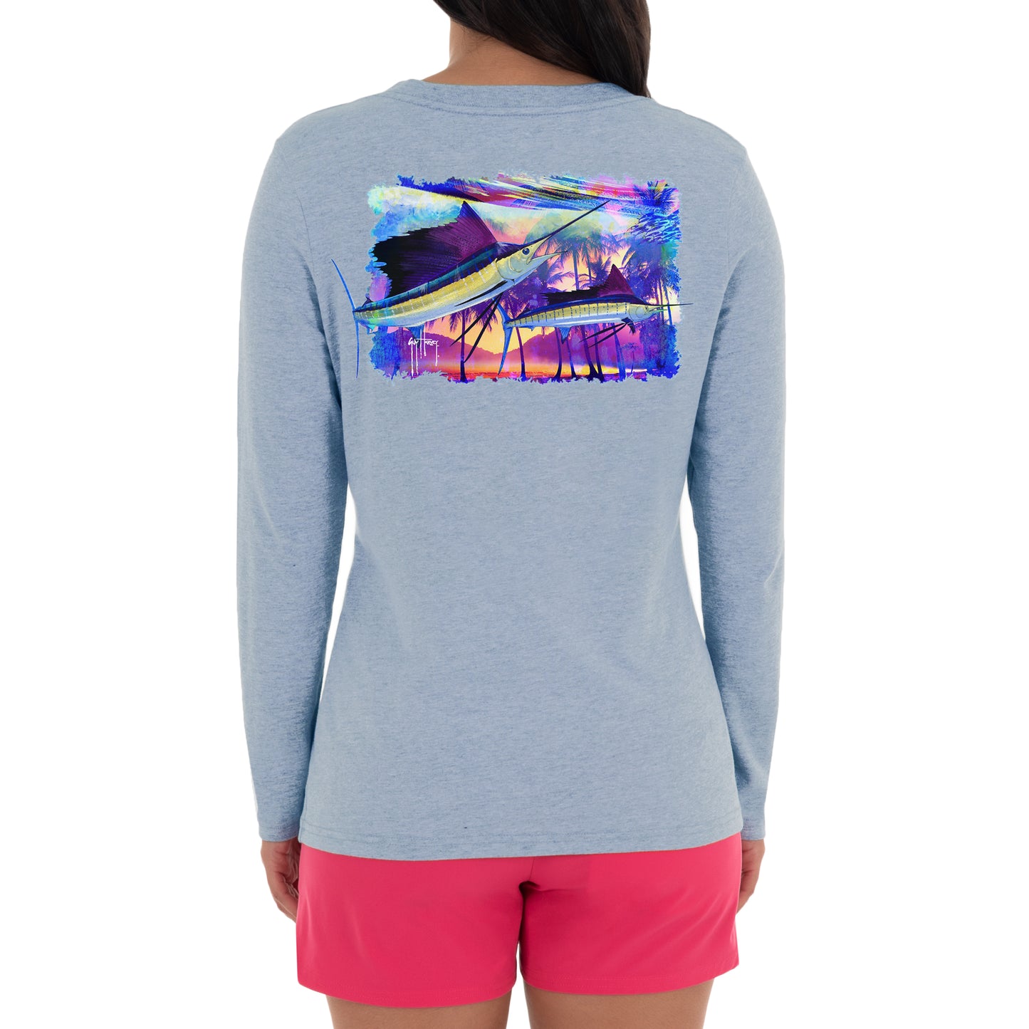 Ladies Two Sails Under Long Sleeve Blue T-Shirt View 1