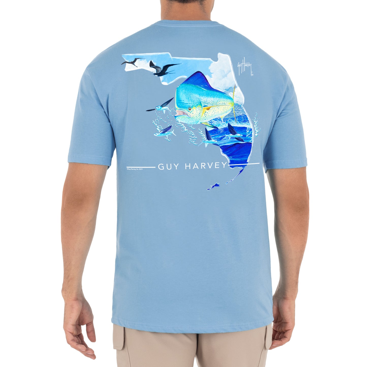 Men's Florida Mahi Short Sleeve Pocket Blue T-Shirt – Guy Harvey
