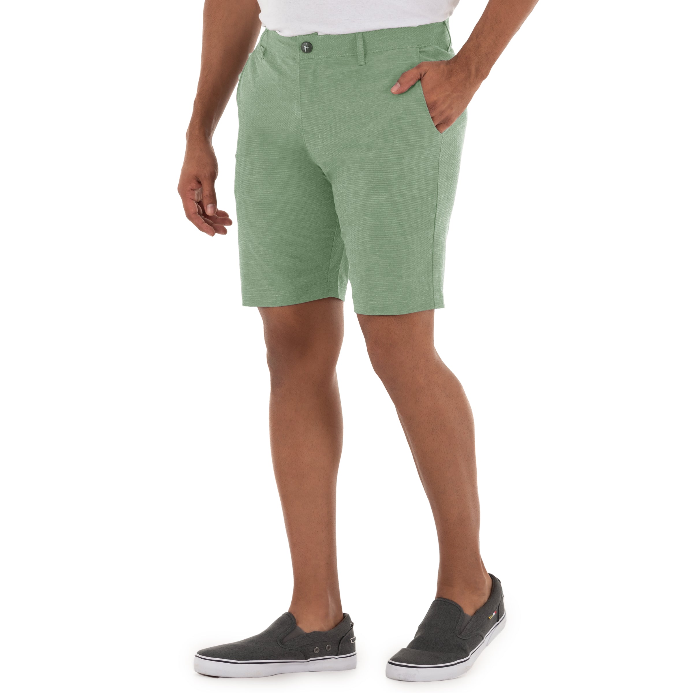 Men's 9" Hybrid Performance Green Walking Short View 2