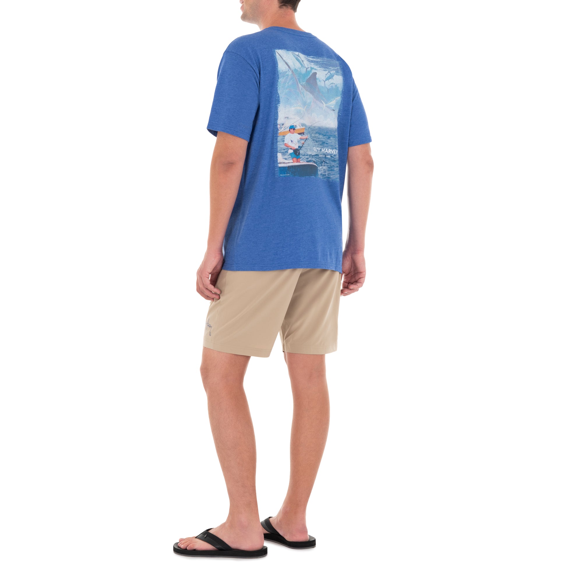 Men's Dr. Harvey Fishing Short Sleeve Royal T-Shirt View 4