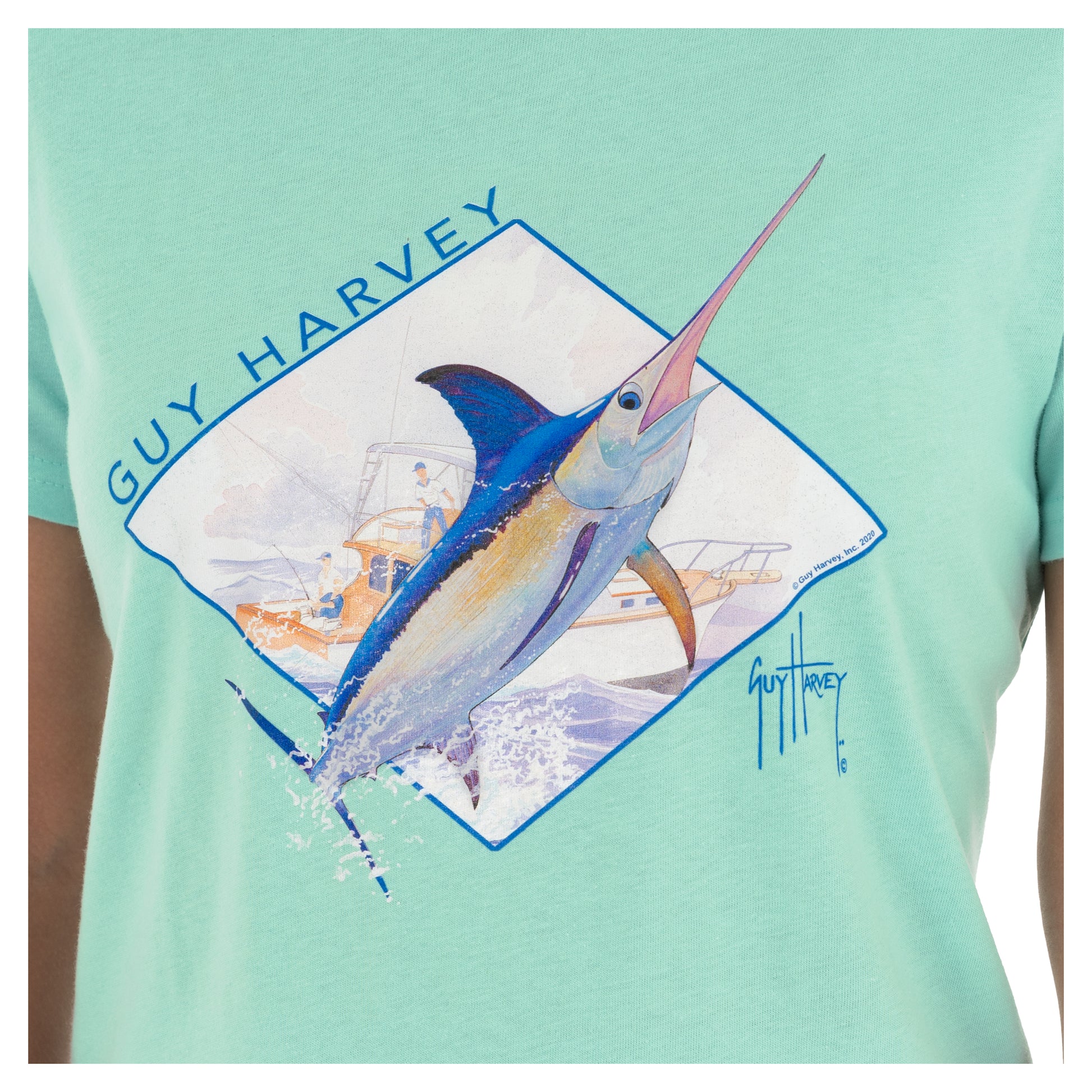 Short Sleeve T-Shirt Guy Harvey Royal Swordfish - Nootica - Water addicts,  like you!