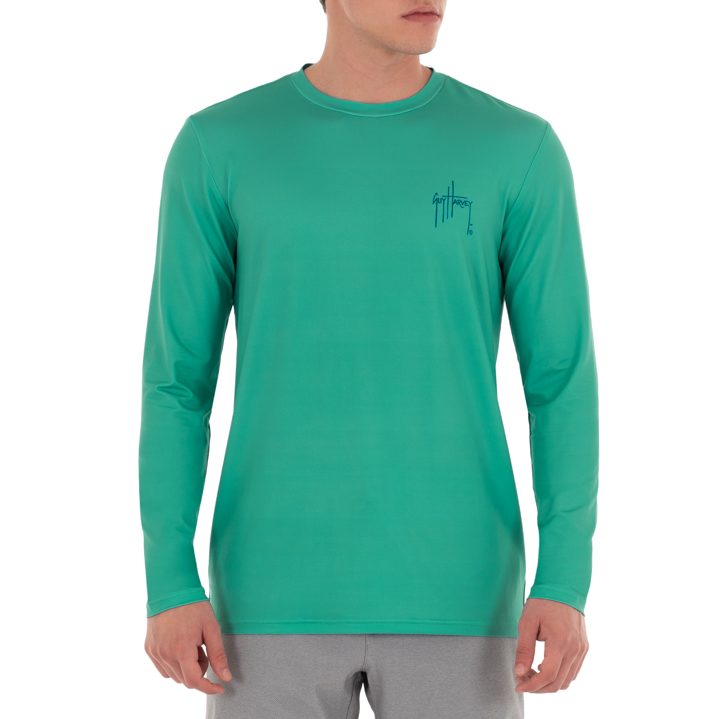 Men's Slam Split Sun Protection Green Top View 5