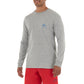 Men's Patriotic Marlin Long Sleeve Pocket Grey T-Shirt View 2