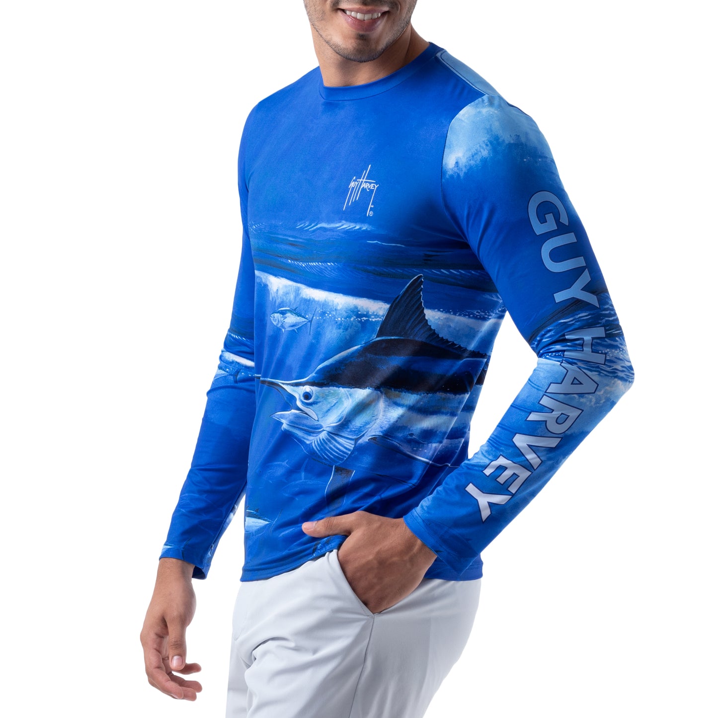 Men's Marlin Wrap Long Sleeve Sun Protection Shirt View 3
