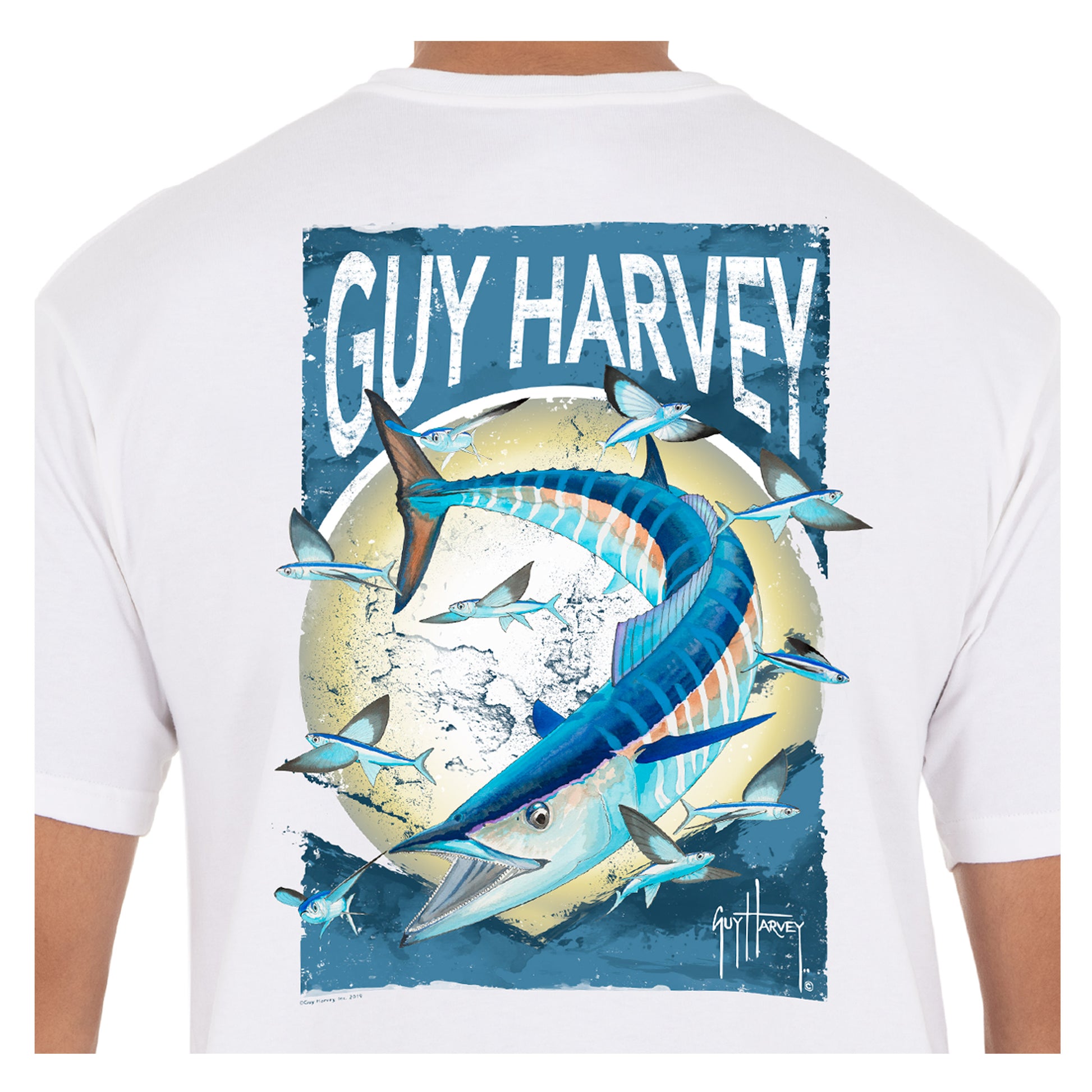Men's Offshore Haul Wahoo Short Sleeve Pocket White T-Shirt – Guy Harvey