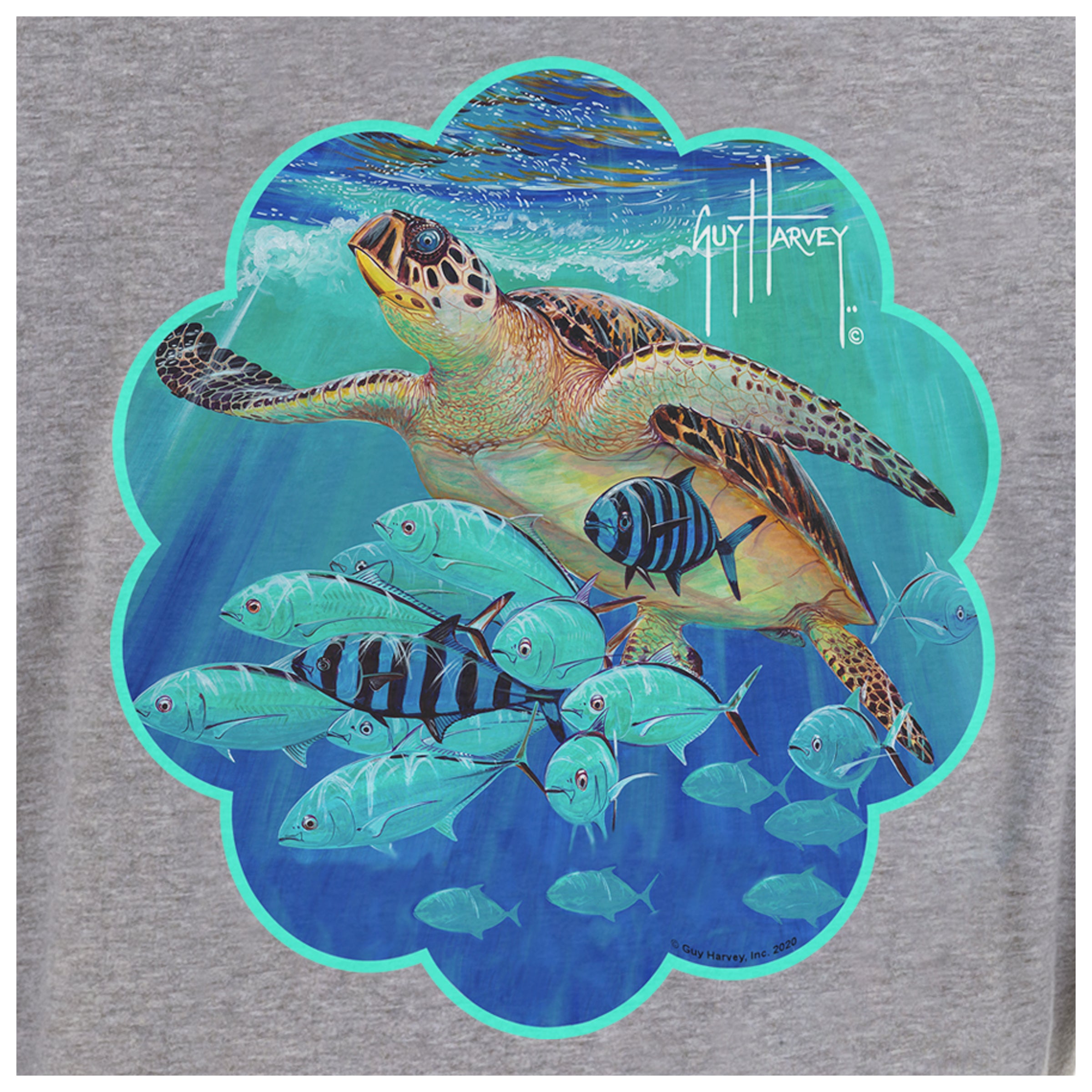 Ladies Hawksbill Long Sleeve Grey T-Shirt View 3