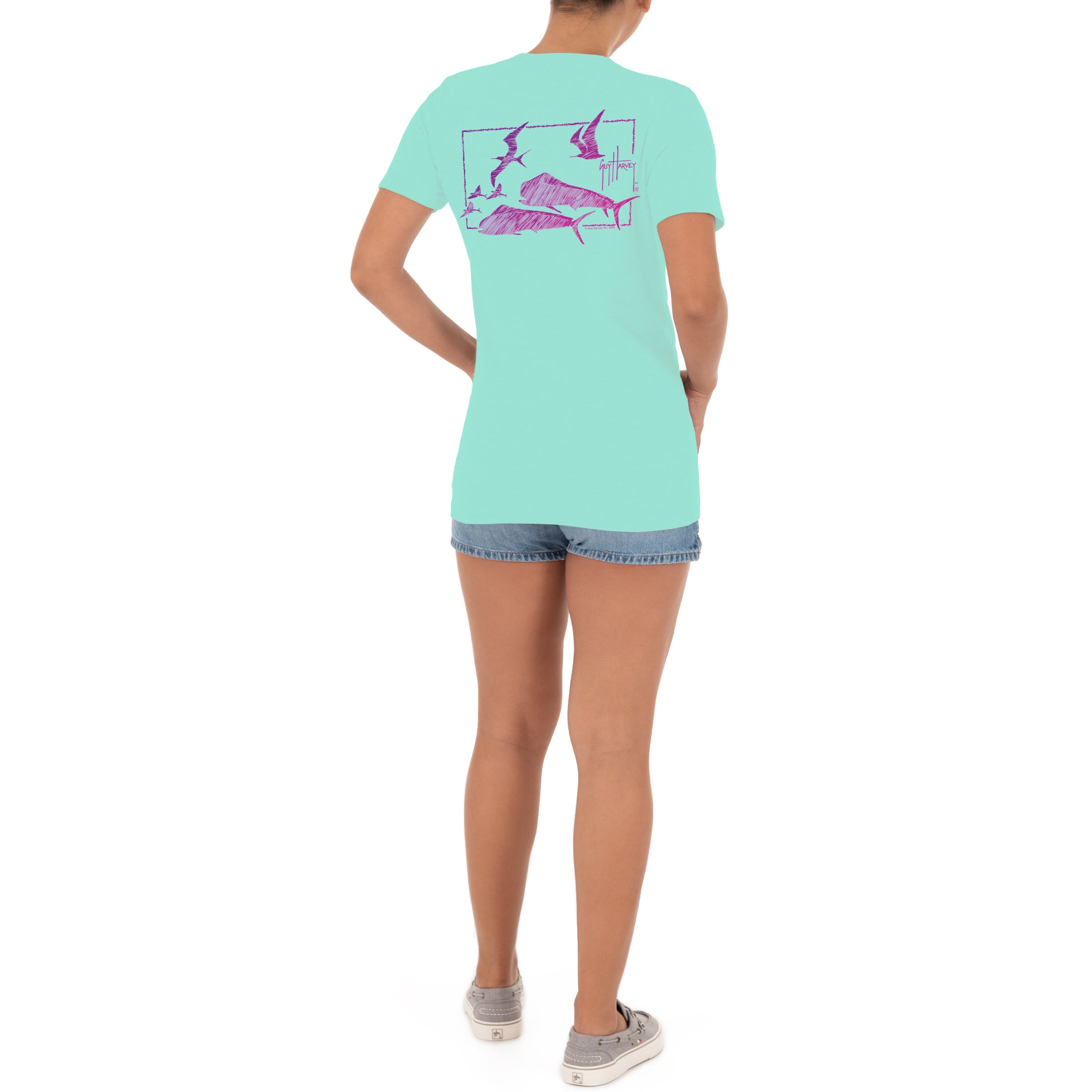 Ladies Mahi Duo Short Sleeve V-Neck T-Shirt View 4