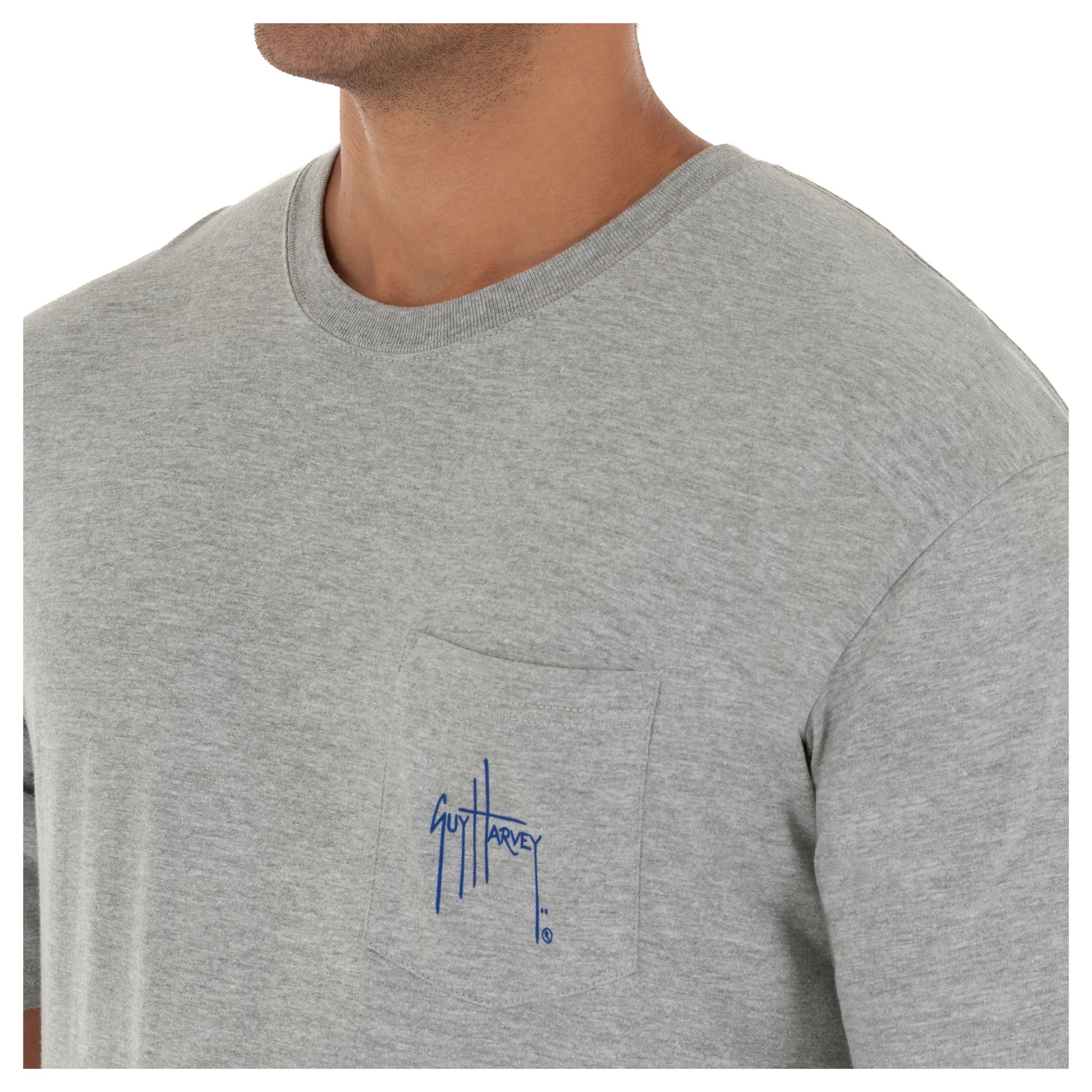 Men's Tuna Short Sleeve Pocket Grey T-Shirt View 4