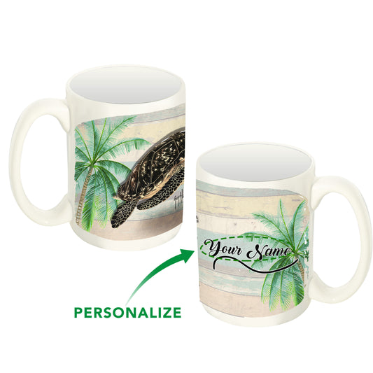 Custom Turtle Palm Coffee Mug View 1