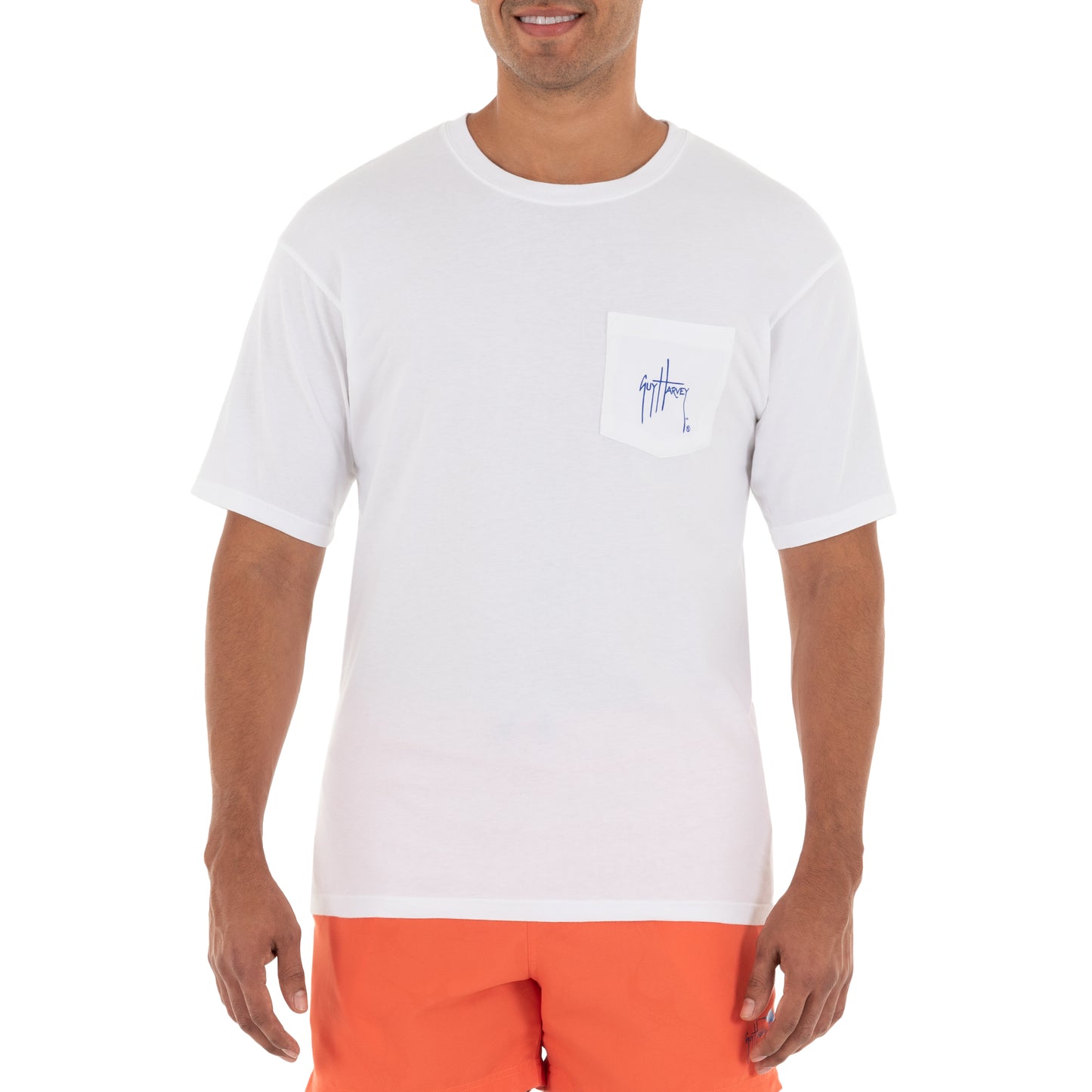 Men's GH Sunset Short Sleeve Pocket White T-Shirt View 5