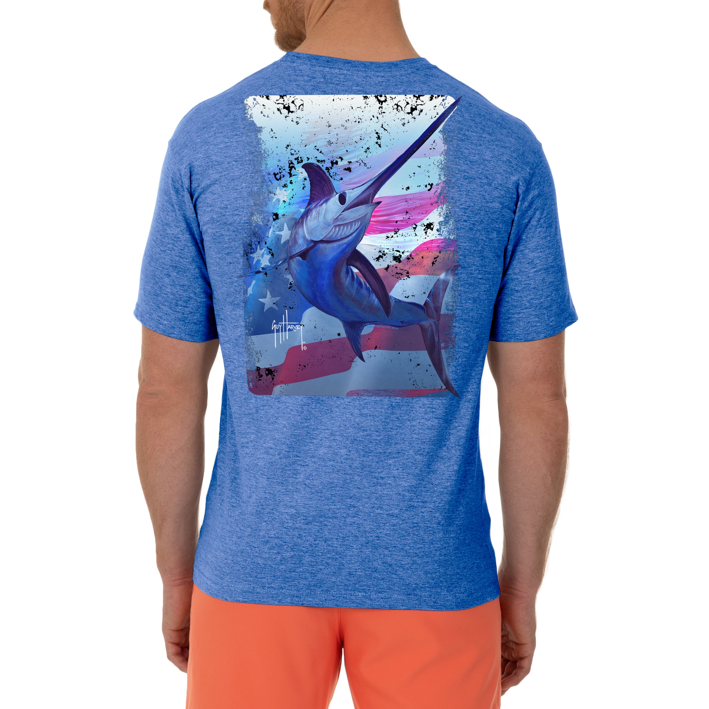 Men's Swords And Stars Short Sleeve Royal T-Shirt View 1