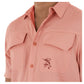 Men's Short Sleeve Texture Gingham Coral Performance Fishing Shirt View 3