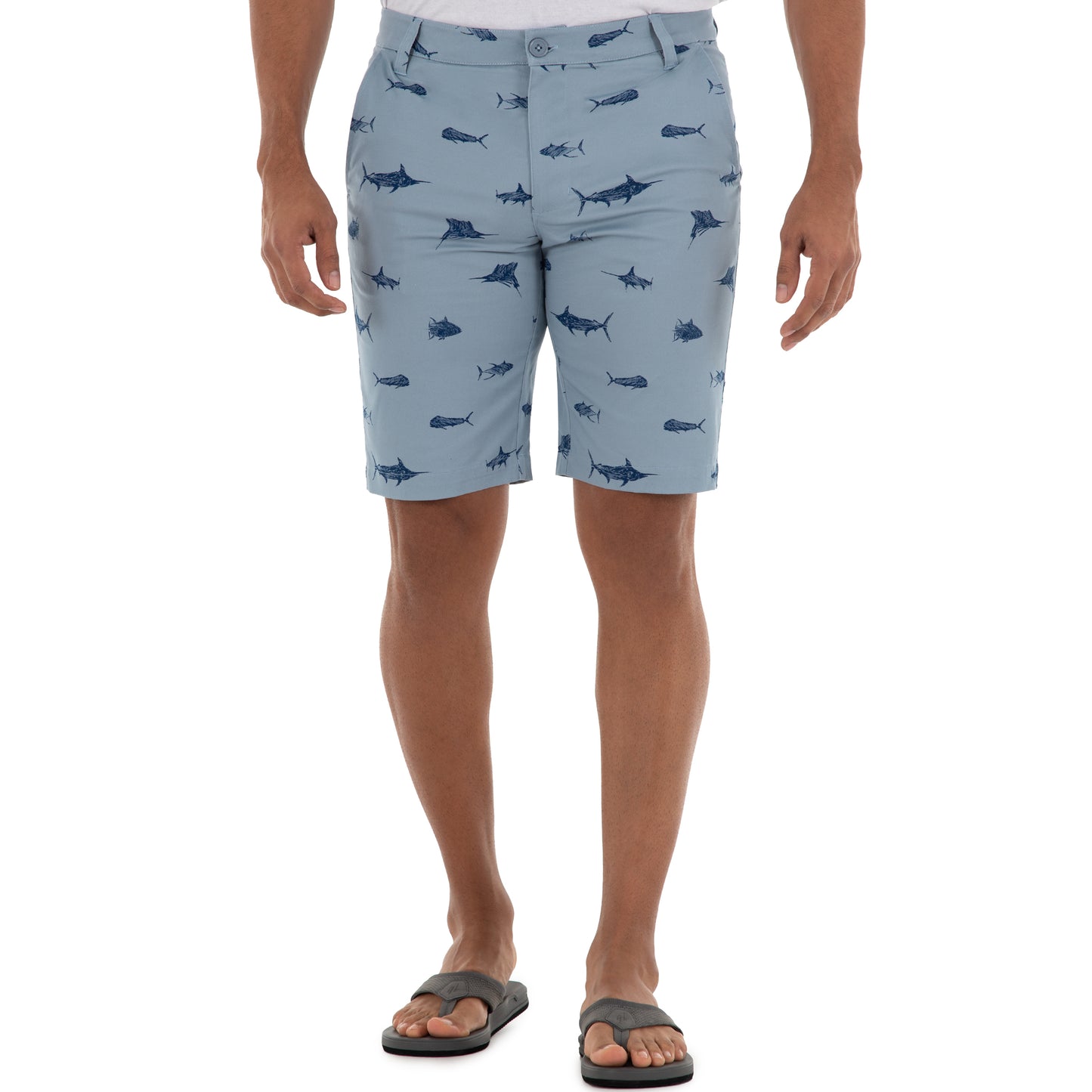 Men's 9" Performance Printed Blue Woven Short View 5
