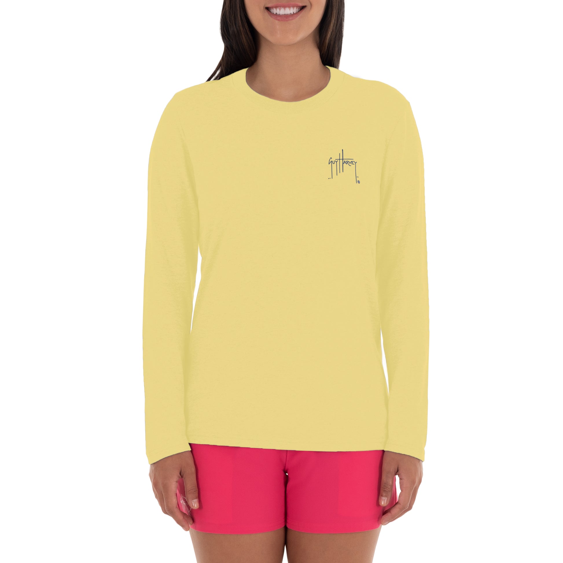 Ladies Fresh Floral Long Sleeve Yellow T-Shirt View 2