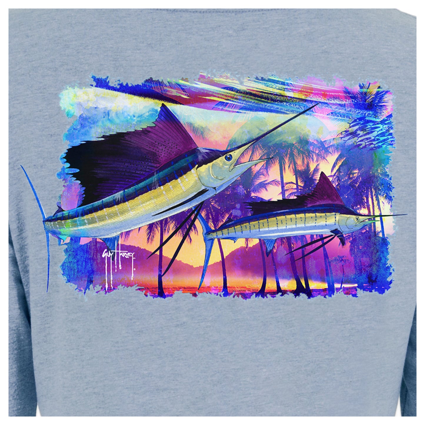 Ladies Two Sails Under Long Sleeve Blue T-Shirt View 3