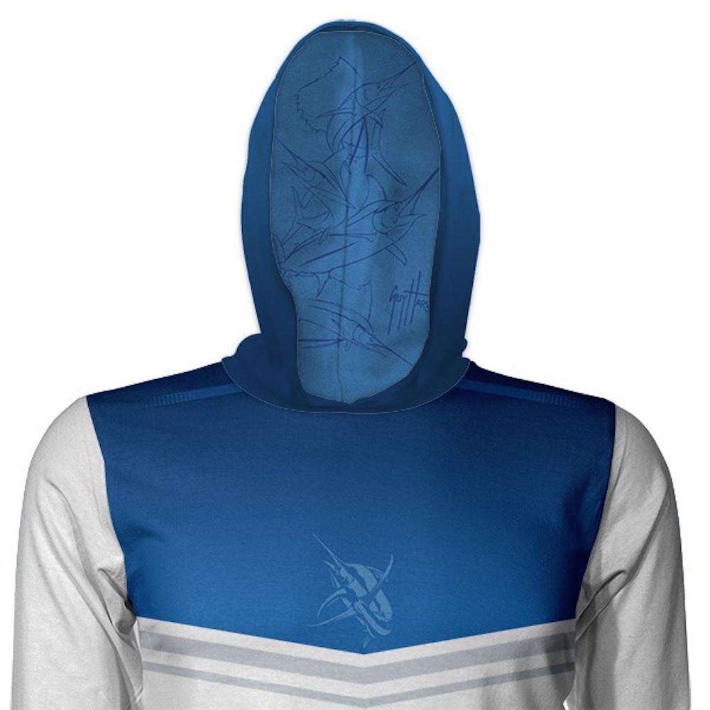 WHITE MARLIN LONG SLEEVE PERFORMANCE HOODIE View 2