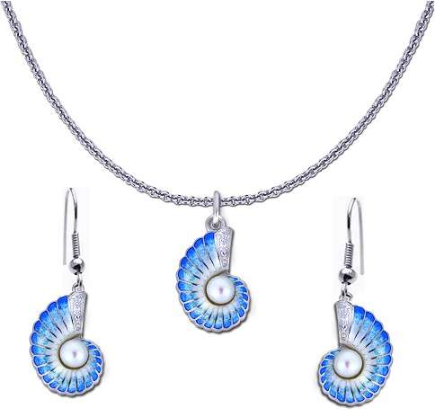 Guy Harvey Petite Sand Dollar Necklace and Earring Set