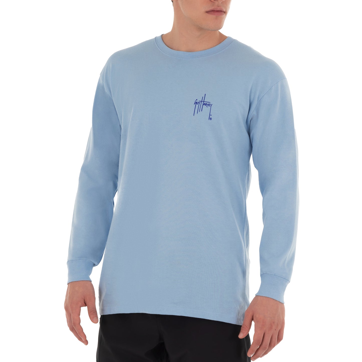 Men's Diamond Edge Long Sleeve Blue T-Shirt View 2